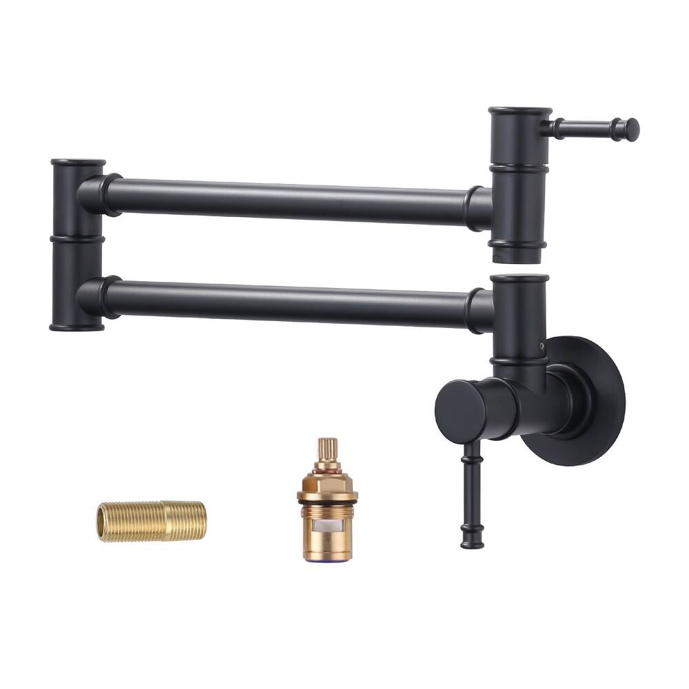 WOWOW 23.5-inch Wall Mount Pot Filler with Double Handle