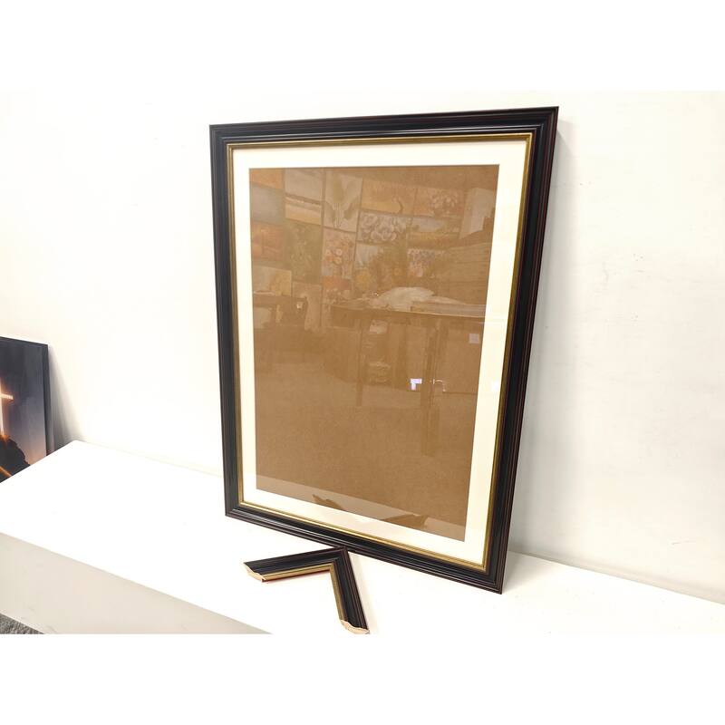 Solid Wood Picture Frame - Replaceable Canvas Art Frame with Organic Glass, Elegant Framed Wall Decor for Living Room