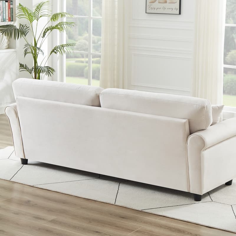 82"Velvet Upholstery Cloud Sofa Couch Cushion Back Deep Seat Loveseat