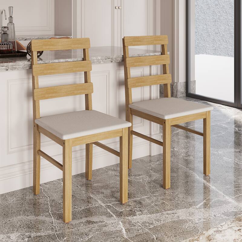 For Dining Room Living Room Dining Chair Scandinavian Style Three Horizontal Back Chairs Home Dining Room Chairs - Beige