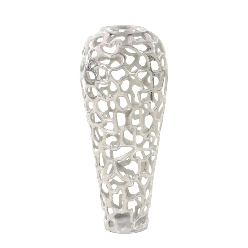 Gold Aluminum Metal Cutout Coral Decorative Vase