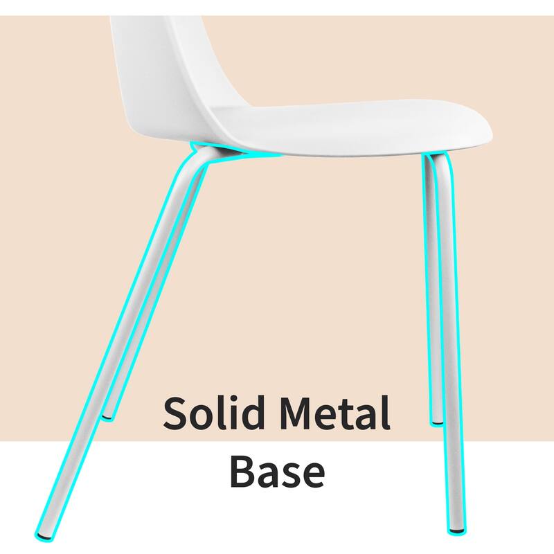 Set of 2 Plastic Dining Chairs For Kitchen Office Business Cafe Guest Waiting Room Event Party Outdoor Patio Hotel