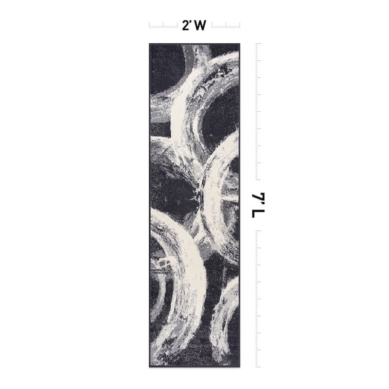 World Rug Gallery Contemporary Abstract Circles Area Rug