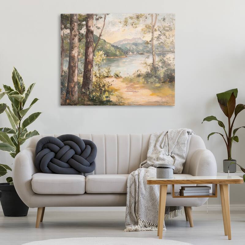 Stupell Peaceful Lakeside Landscape Canvas Wall Art Design By Petal Prints Design