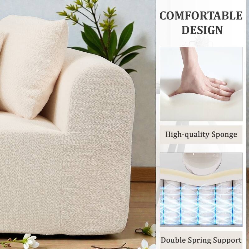 109" Cloud Sectional Couch, Boneless L-Shaped Sofa with Chaise, Corduroy Upholstery, Memory Foam