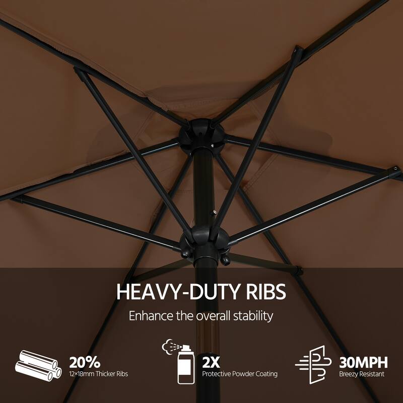 Yaheetech 9ft Patio Umbrella 8 Ribs with Push Button Tilt and Crank