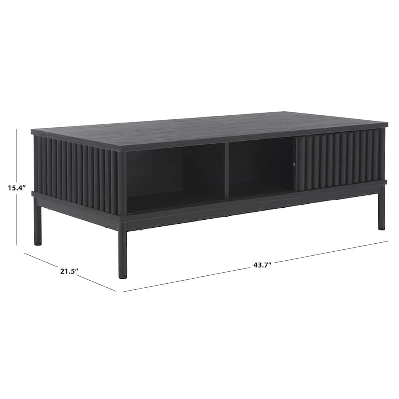 SAFAVIEH Lylia 2-Door Storage Coffee Table - 43.7 in. W x 21.5 in. D x 15.4 in. H