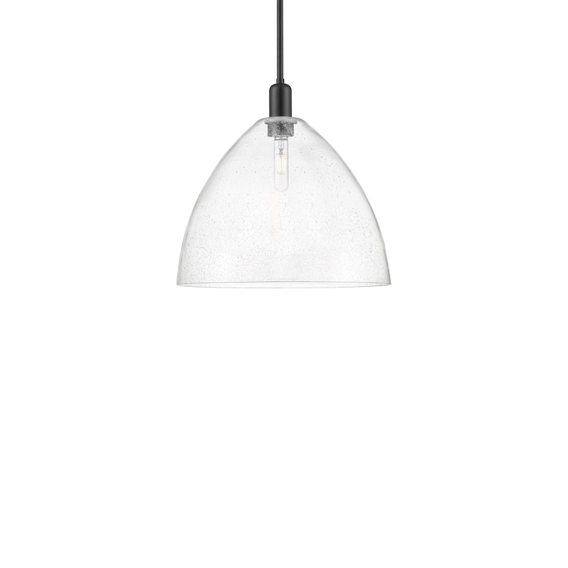 Innovations Lighting 716-1S-18-16 Bristol Pendant Bristol 16" Wide - Matte Black / Seedy