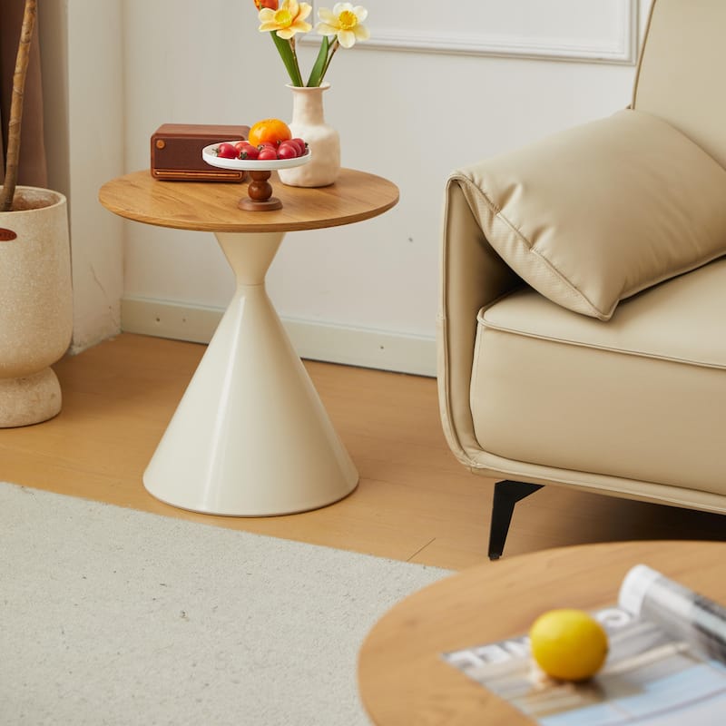 Round Coffee Table Set of 2 End Table for Living Room