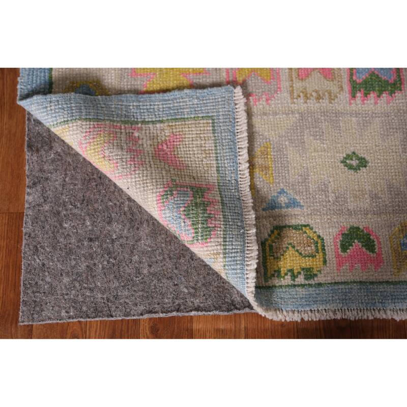 Hand Knotted Oriental 100% Wool Carpet Transitional Geometric Navy Blue & Blues Oushak Area Rug - 10' 10'' X 8' 6''