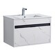 preview thumbnail 104 of 109, Fine Fixtures - Wall Mount Bathroom Vanity And Sink, Knob Free Design - Alpine Collection - 30" - White Marble