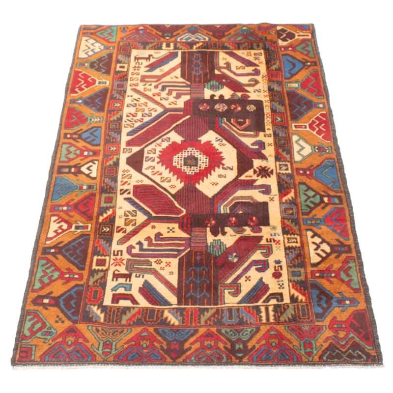ECARPETGALLERY Hand-knotted Teimani Cream Wool Rug - 3'10 x 6'8