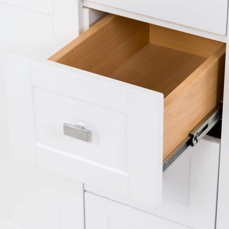 Spring Mill Cabinets Lonsdale 48.5" Bathroom Vanity With 6 Drawers and White Sink Top