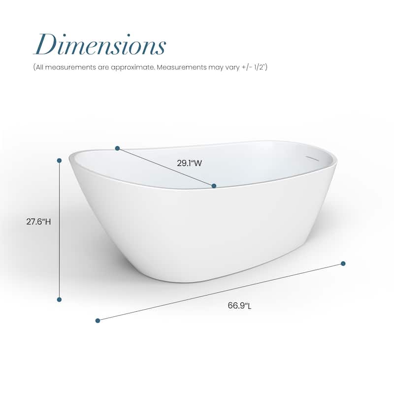 Lahore Freestanding Acrylic Soaking Bathtub