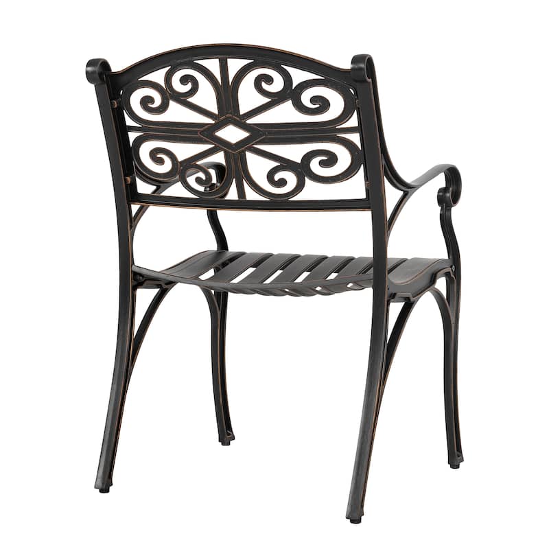 Patio 5 Pieces Cast Aluminum Dining Set with 2.24’’ Umbrella Hole