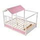 preview thumbnail 4 of 7, Full Size House Bed Modern Wood Canopy Bed with Roof, Window and Large Drawer