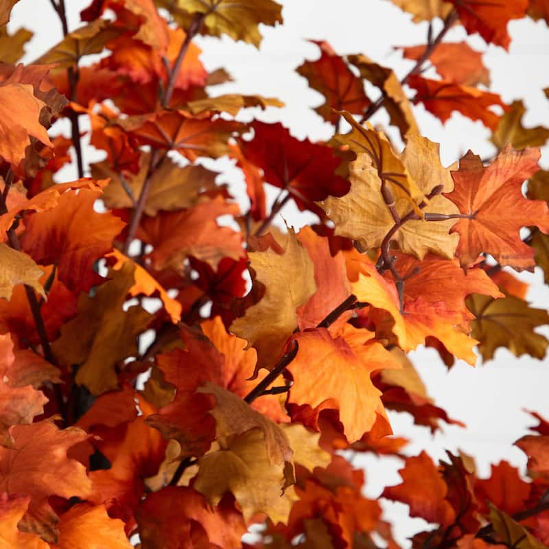 Variegated Maple Artificial Potted Tree - 6' - Brown and Orange