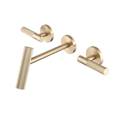 Two Handles Wall Mounted widespread Creative Bathroom Faucet