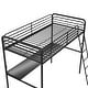 preview thumbnail 2 of 8, NTense Contra Gaming Loft Bed with Desk and LED Lights, Twin, Black