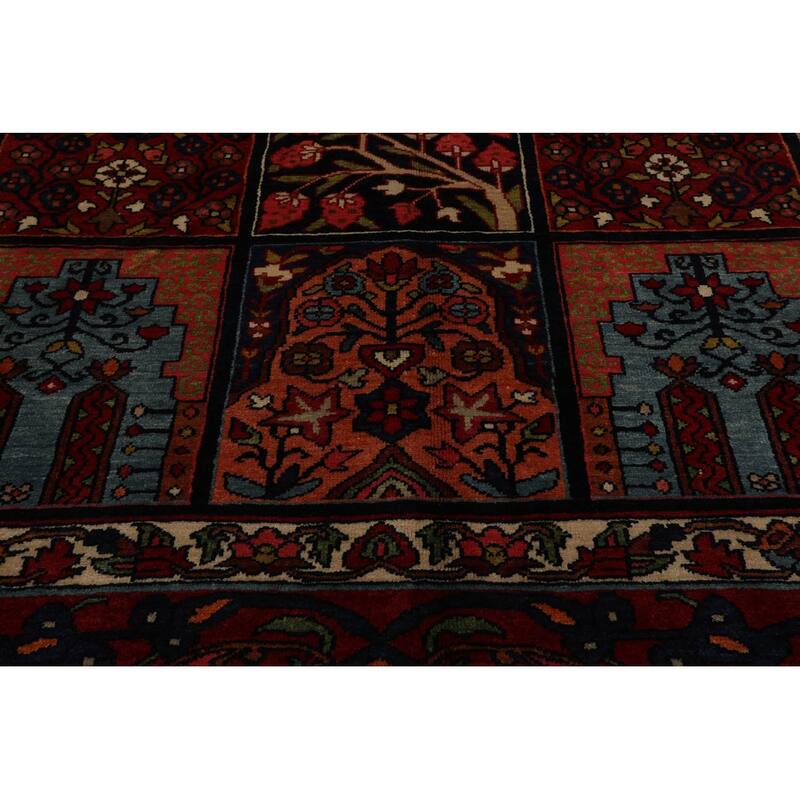 Hand Knotted Bhakhtiari Navy,Red Wool Traditional Oriental Area Rug - 8' 5'' x 11' 7''