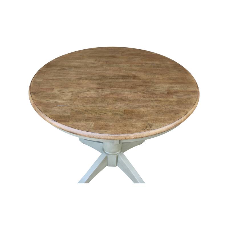 36" Round Top Pedestal Table - Hickory/Stone