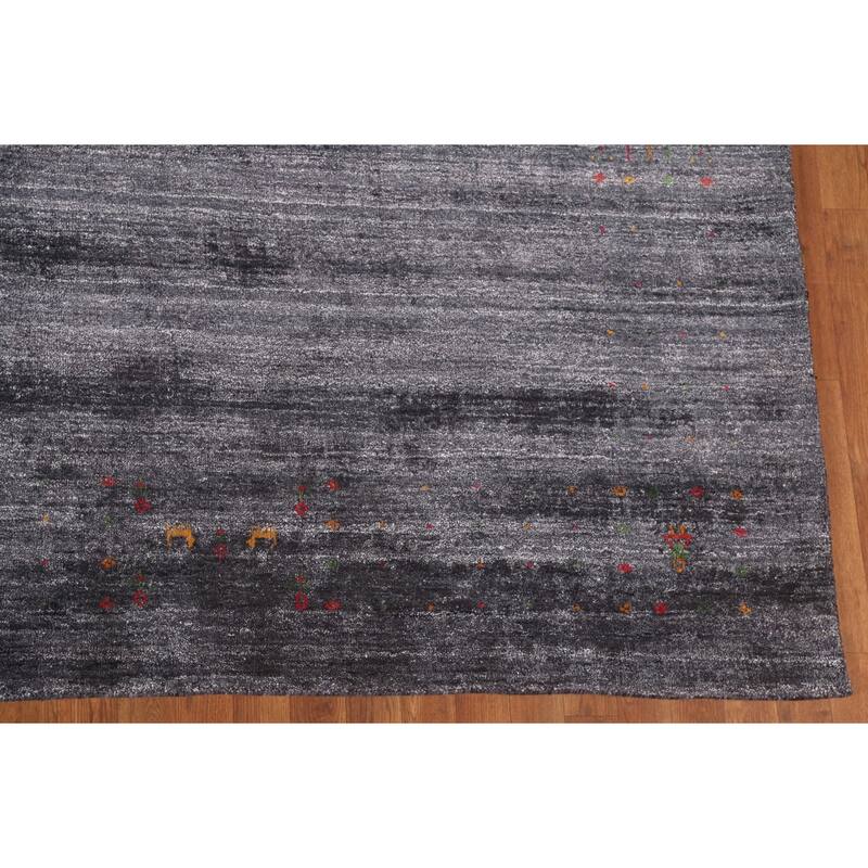 Tribal Gabbeh Oriental Square Rug Hand-Knotted Wool Carpet - 9'8" x 9'9"