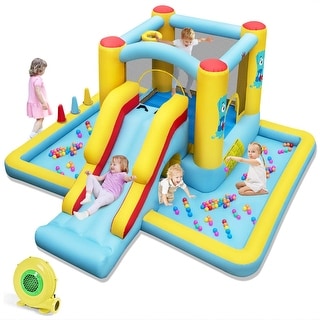 Costway Inflatable Bounce House with Slide Jumping Area Tunnel Ball