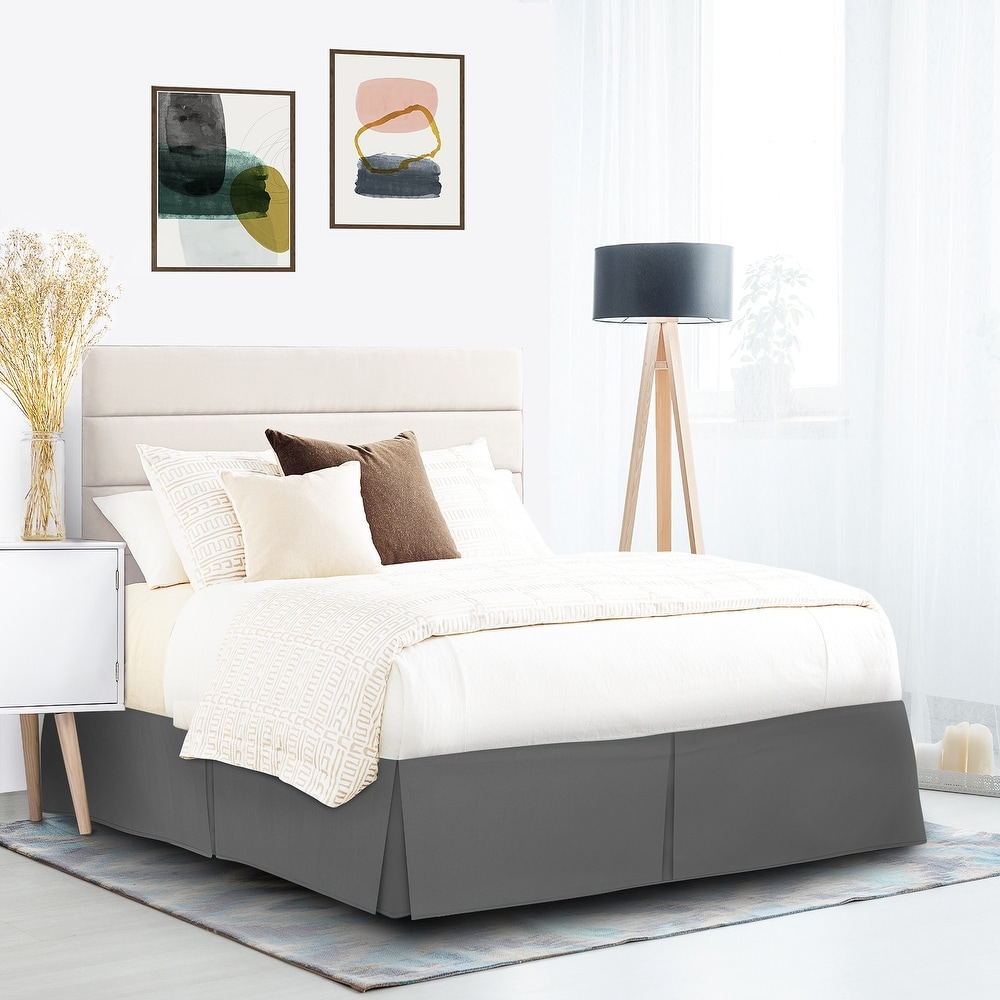 Dark gray bed skirt queen online