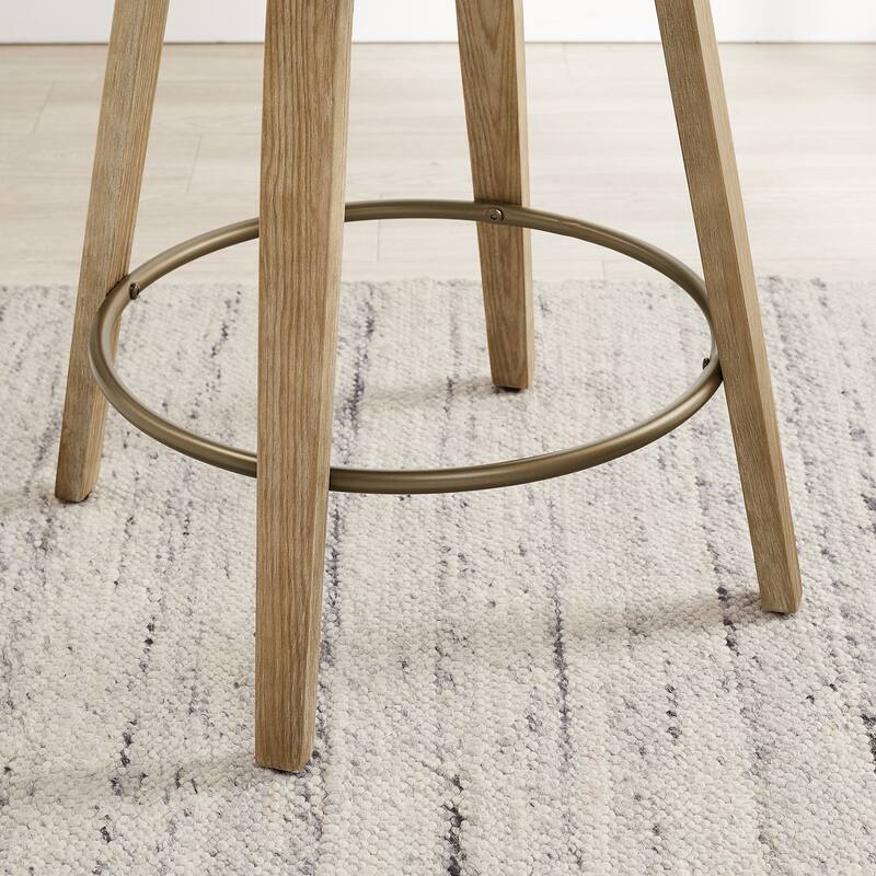 Art Leon Swivel Bar Stool Counter Height Chair with Wood Frame(set of 2)