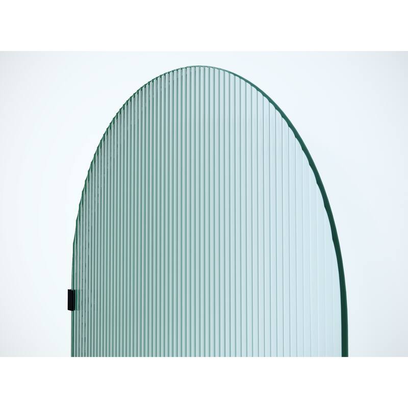 Maven 30 in. x 86.75 in. Fully Frameless Glass Shower Panel - Arched Fluted Single Fixed Panel
