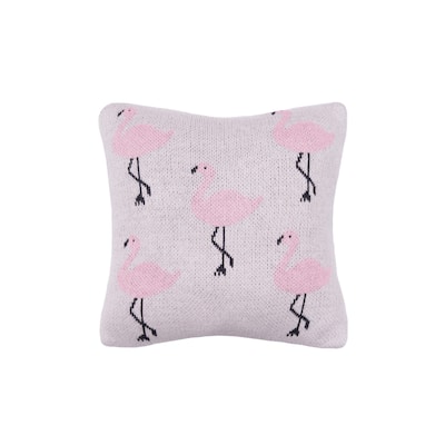 10" x 10" Flamingo Knitted Throw Pillow