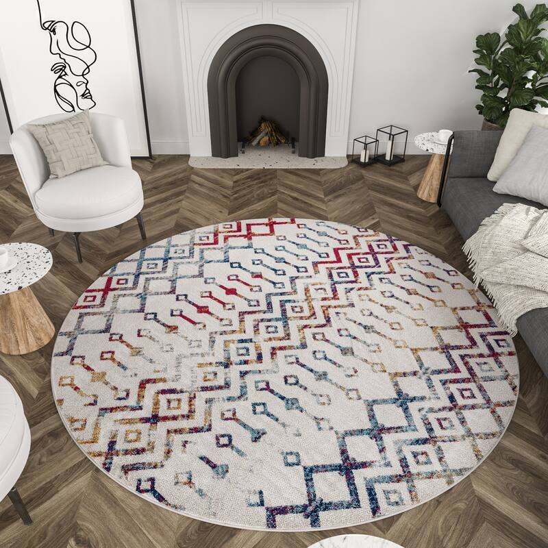 Gematria Moroccan Geometric Indoor Area Rug