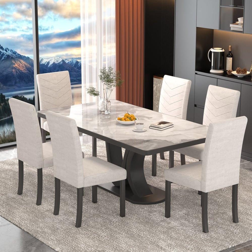 VECELO Upholstered Dining Chairs Set of 2/4/6 Parson Classic Upholstered Multi-Purpose Dining Chair Modern Parson Chairs