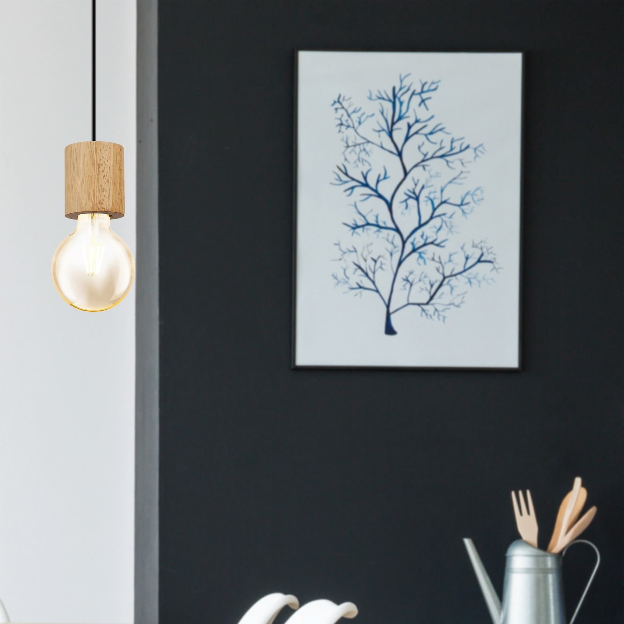 Turialdo Open Bulb Single Light Pendant