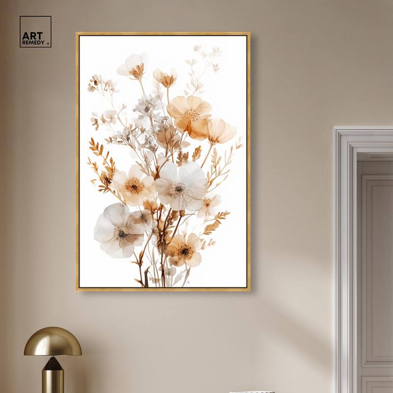 Parchment Petals Canvas by Art Remedy