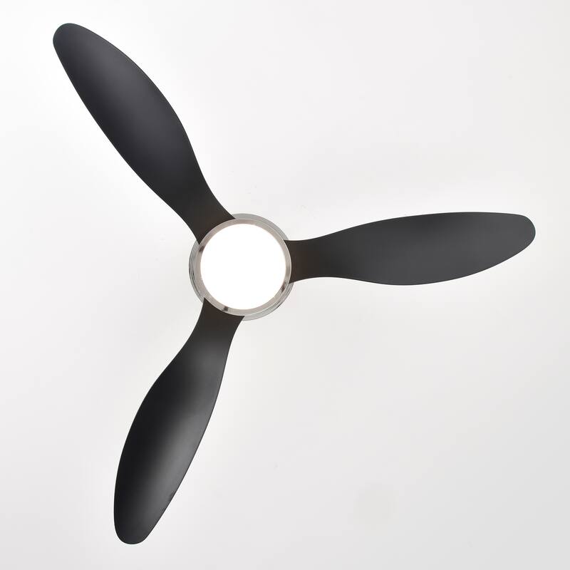 52'' 3 ABS Blades Ceiling Fan with Lights and DC Remote,DC Motor Ceiling Fan with 2 Down Rods,Indoor Ceiling Fan with Light