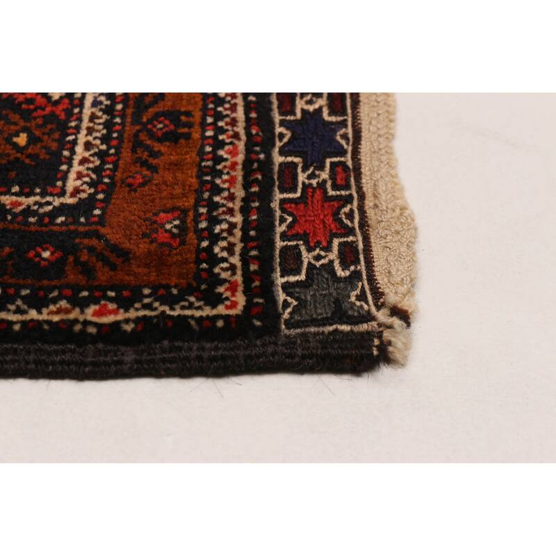 Teimani Black, Orange Rug 3'10" x 7'1" - 3'10 x 7'1