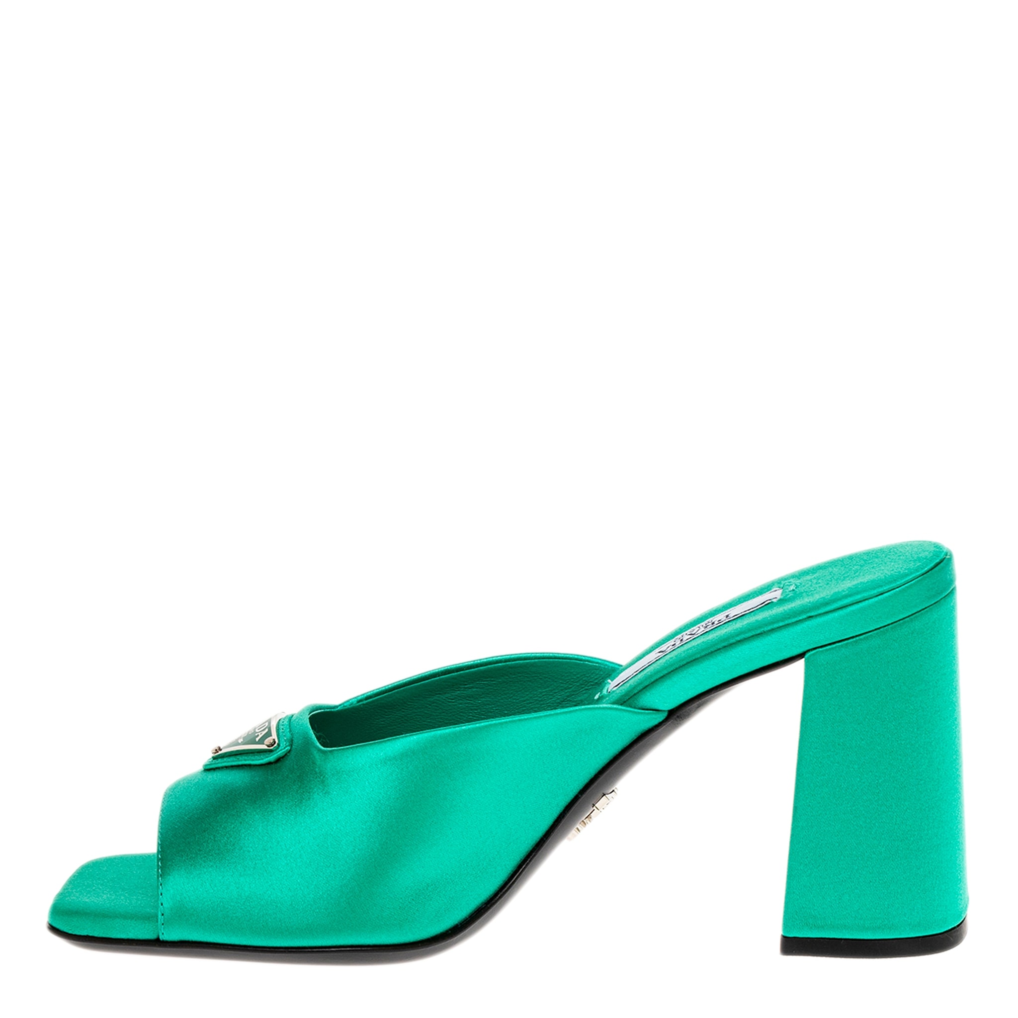 Prada Satin Heeled Sandals - Overstock - 43147281