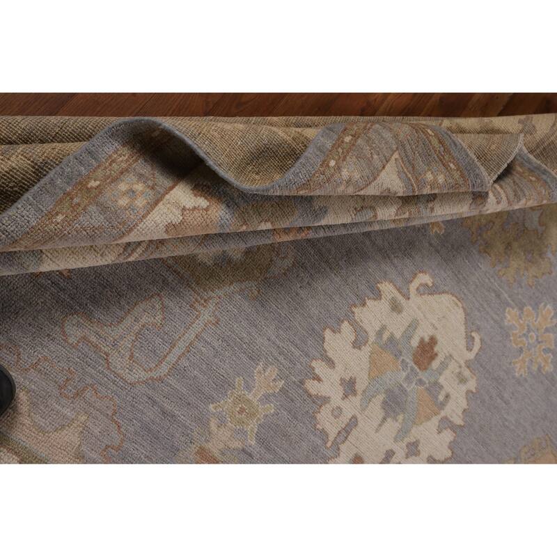 Oushak Oriental Area Rug Vegetable Dye Hand-Knotted Wool Carpet - 9'5"x 11'9"