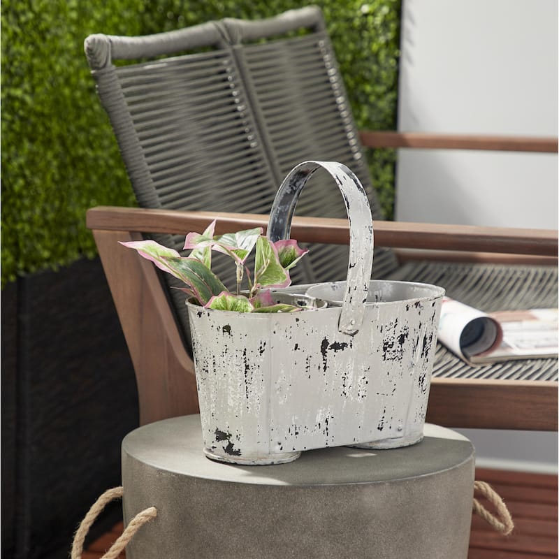 Metal Planter - White - Roche River Decor