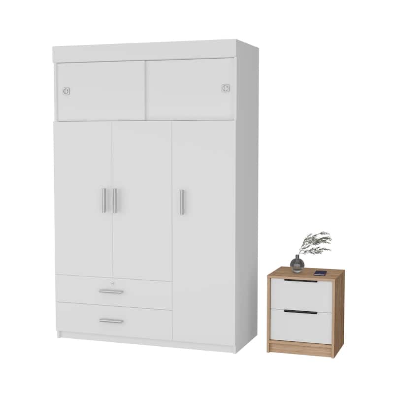 HomeRoots 47" White Two Drawer Dresser