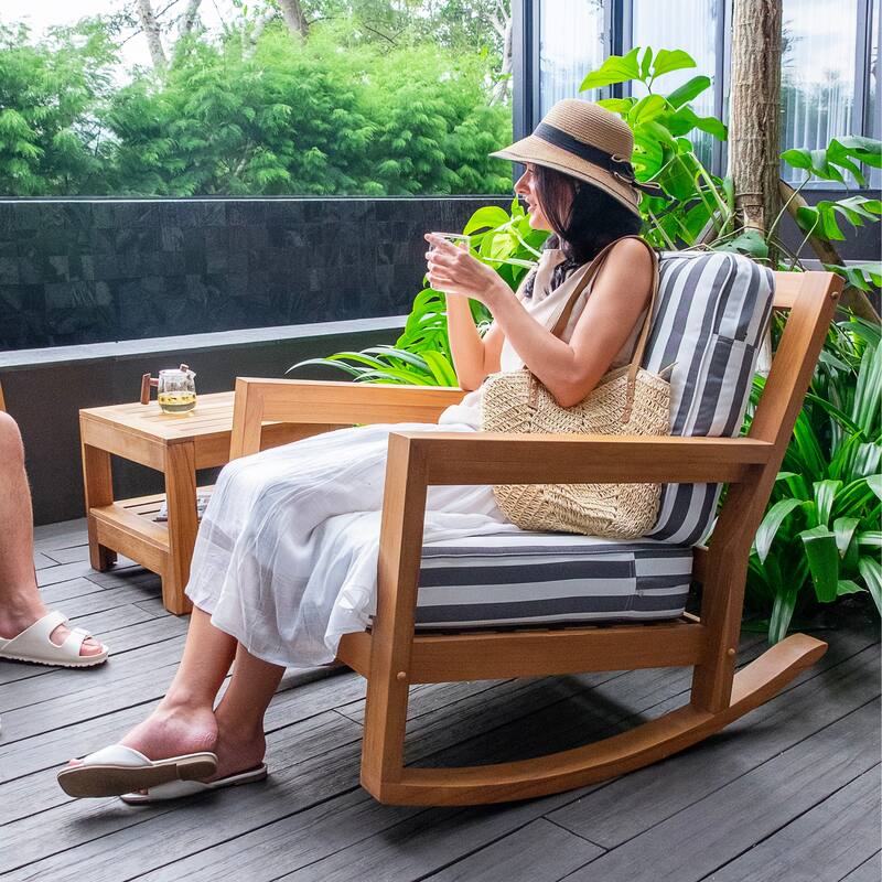 Cambridge Casual Leon Teak Outdoor Rocking Chair