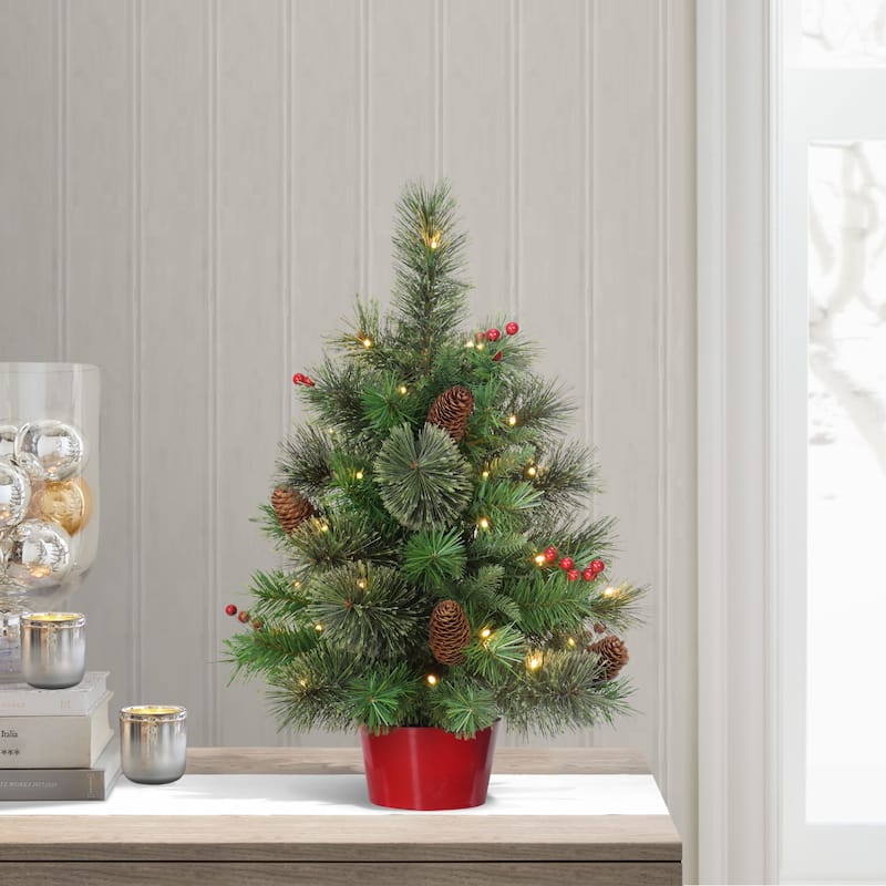 Puleo International Pre-Lit 2' Table Top Artificial Christmas Tree