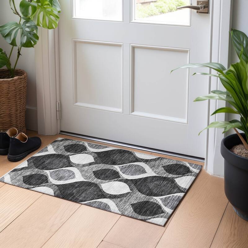 Premium Washable Super Soft Transitional Mayfield Rug - Black - 1' 8" x 2' 6" - Rectangle