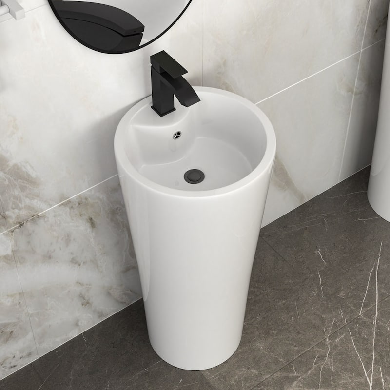 Classic Ceramic Pedestal Sink Bathroom Sink Basin