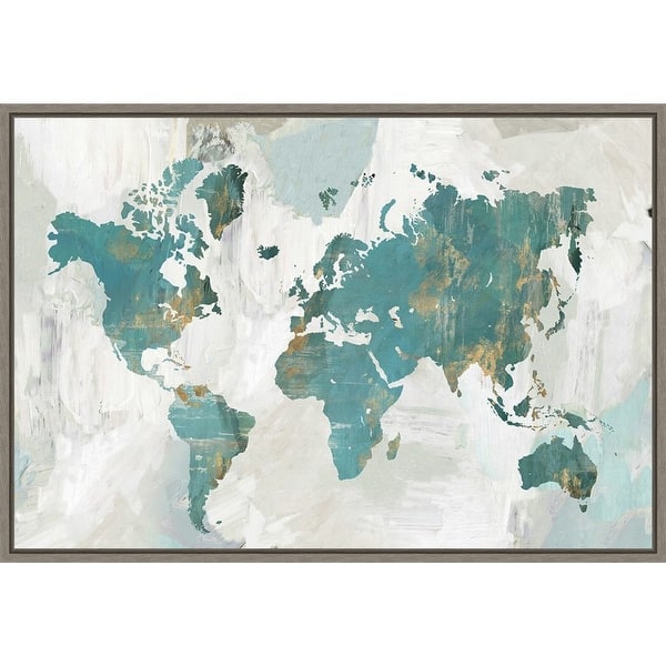 iCanvas Pattern World Map Art by Laura Marshall Canvas Art Wall Decor ( Maps > World Map art) - 12x18 in