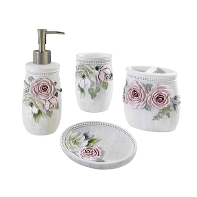Avanti Linens Spring Garden 4-Piece Bath Accessory Set - Bath Acc 4pc Set - TM, TB, SD, LP