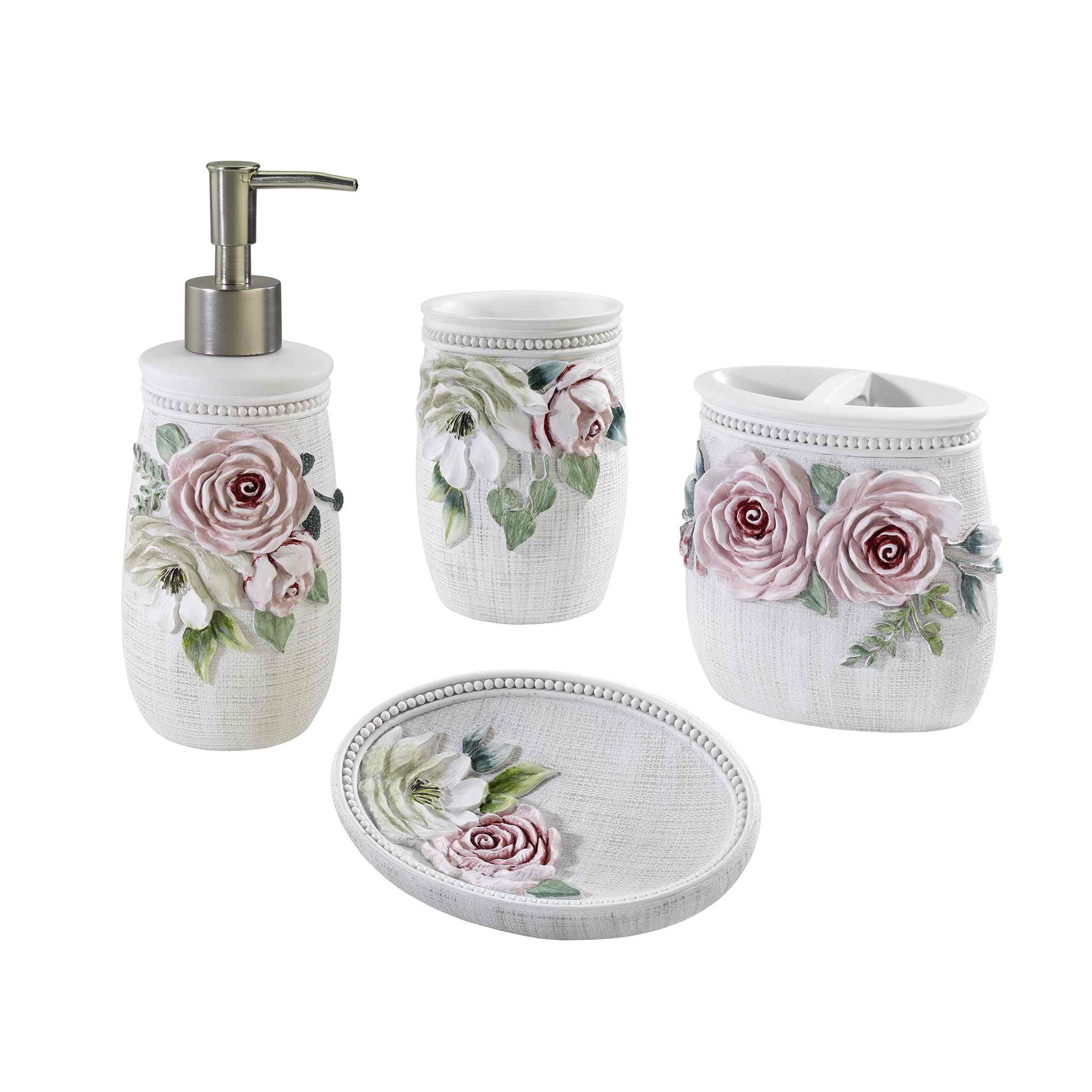 Avanti Spring Garden 4-Piece Bath Accessory Set - Bath Acc 4pc Set - TM, TB, SD, LP