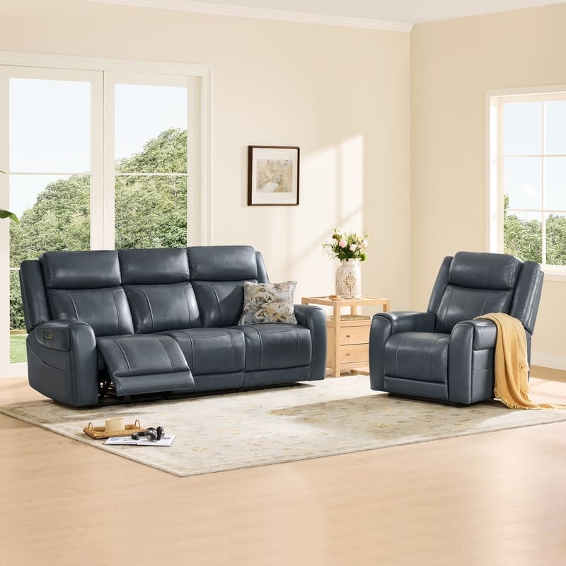 Spruce & Spring Leo Power Wall Hugger Reclining Sofa with Multi-Function Console