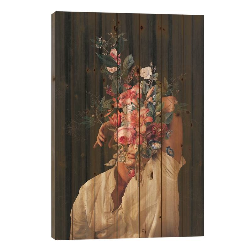 Roses Bloomed Every Time I Thought Of You Print On Wood by Frank Moth - Multi-Color - 40x26x1.5
